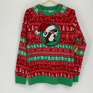 Buc-ee’s Holiday Christmas Ugly Sweater Sweatshirt Fair Isle Santa Sz L NWT